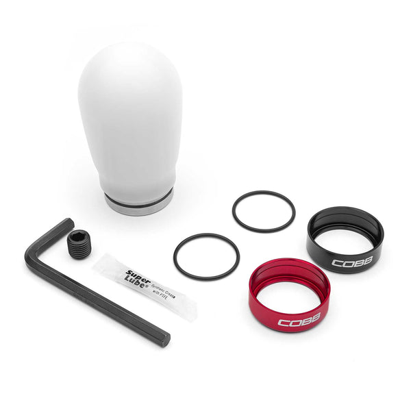 COBB TALL WEIGHTED KNOB - WHITE - SUBARU BRZ, SCION FR-S, TOYOTA GT-86/GR86 2013-2021, 2022+