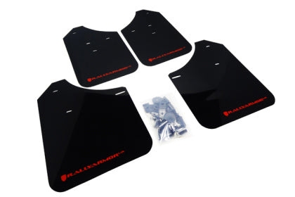 RALLY ARMOR UR MUDFLAPS - BLACK/RED LOGO - 02-07 IMPREZA, 02-07 WRX, 04-07 STI