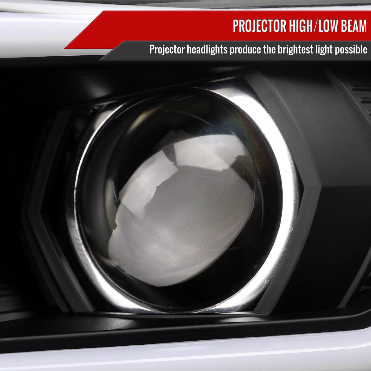 Spec-D V2 LED Bar Style Projector Headlights w/ Matte Black Base and Clear Lens - 15-21 WRX/STI w/ Halogen Headlight