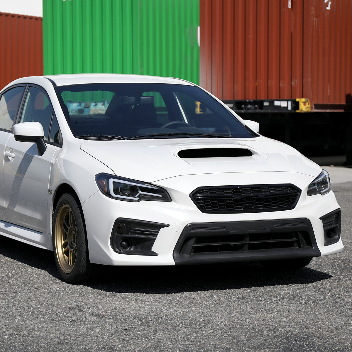 Spec-D V2 LED Bar Style Projector Headlights w/ Matte Black Base and Clear Lens - 15-21 WRX/STI w/ Halogen Headlight