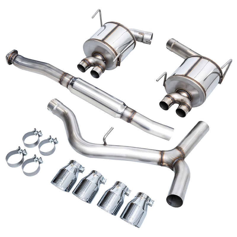 AWE Touring Edition Catback Exhaust w/ Chrome Silver Tips - 2011-2021 STI Sedan