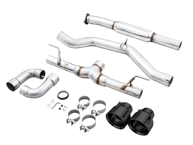 AWE Tuning Track Exhaust System - DIAMOND BLACK TIPS - 2013-2021 BRZ, 2022+ BRZ