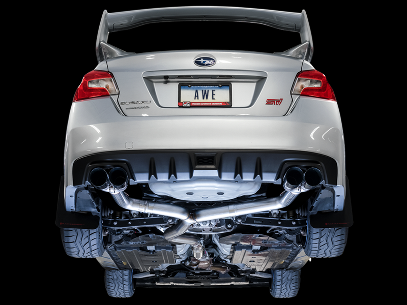 AWE Track Edition Catback Exhaust w/ Chrome Silver Tips - 2011-2021 WRX Sedan , 2011-2021 STI Sedan