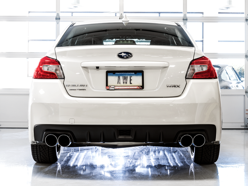 AWE Track Edition Catback Exhaust w/ Chrome Silver Tips - 2011-2021 WRX Sedan , 2011-2021 STI Sedan