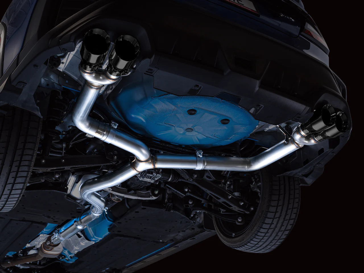 AWE Tuning Track Edition Exhaust - Diamond Black Tips - 2022+ WRX