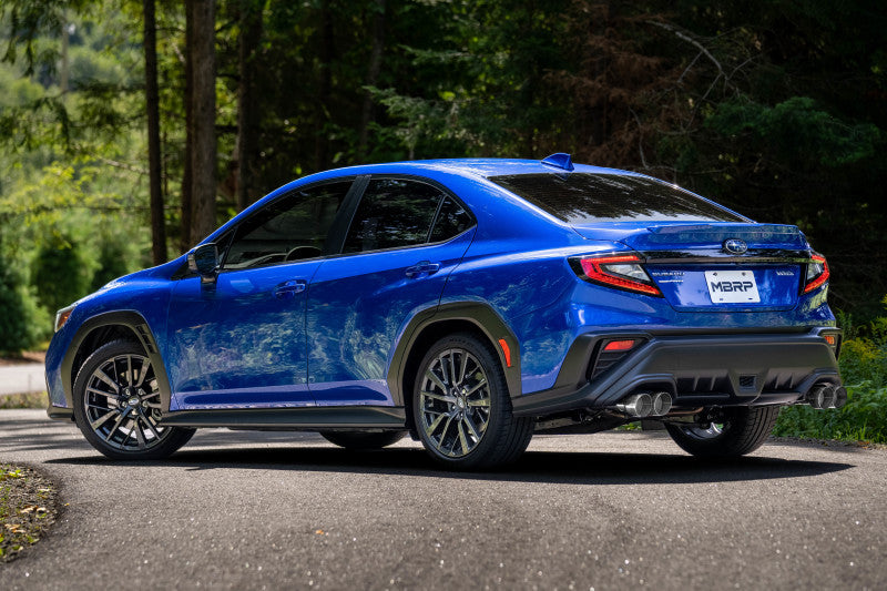 MBRP 3in Cat-Back Dual Split Rear Quad Carbon Fiber Tips Race Profile Exhaust -  2022+ Subaru WRX