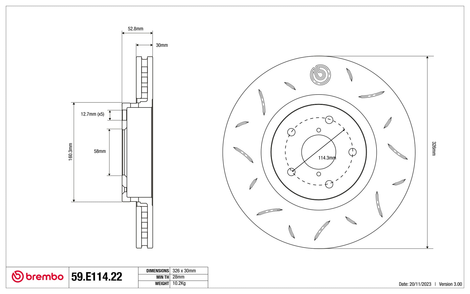 Brembo TY3 Sport Disc Single Rotor - FRONT - 05-17 STI