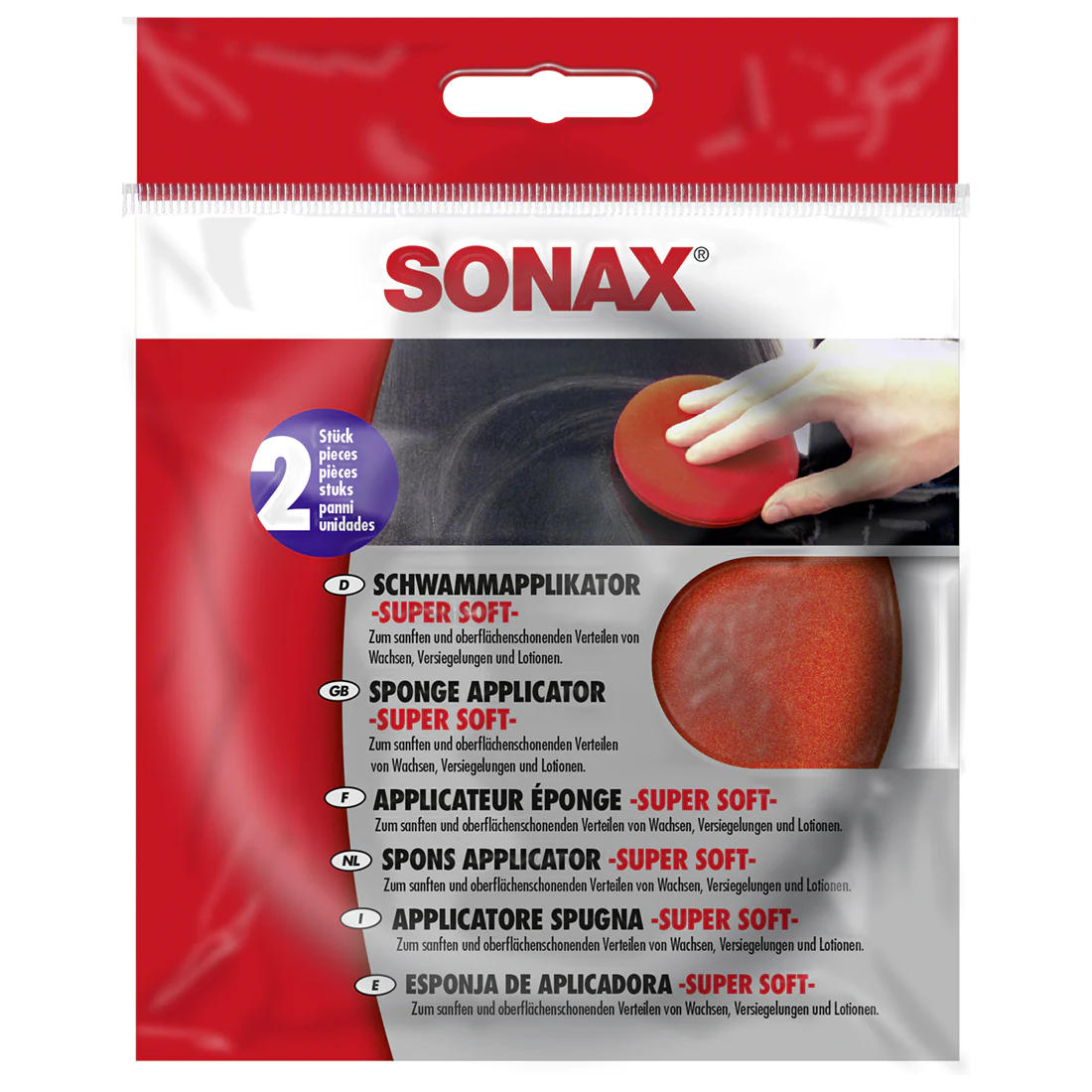 SONAX Sponge Applicator - Super Soft - 2pcs Round