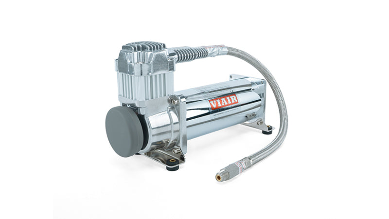 4 Gal. 7-Port Polished Tank w/ Viair 444c chrome compressor, 1/4" & 3/8" fittings & tank mounting hardware