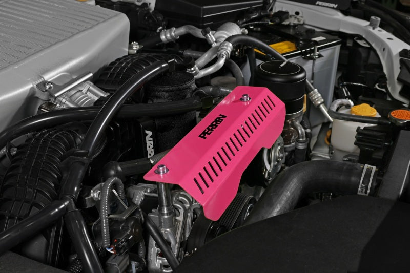 Perrin Pulley Cover Hyper Pink - 2022+ WRX, 2015-2025 Impreza,  2018-2025 Crosstrek, 2020-2025 Legacy Non Turbo, 2020-2025 Outback Non Turbo