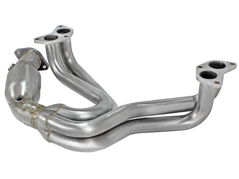 aFe Twisted Steel 304 Stainless Steel Long Tube Header w/ Cat - 13-21 BRZ