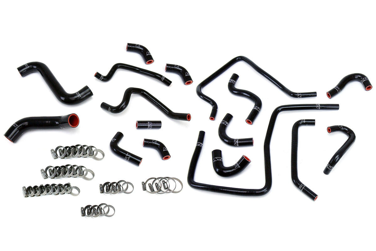 HPS 2002-2003 Subaru Impreza WRX 2.0L Turbo Silicone Radiator, Heater and Ancillary Hoses - Black (57-1812-BLK)