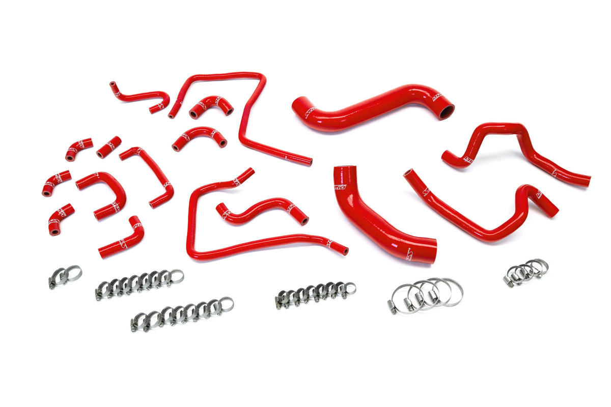 HPS 2004 Subaru Impreza WRX STi 2.5L Turbo Silicone Radiator, Heater, and Ancillary Hoses - Red (57-2304-RED)