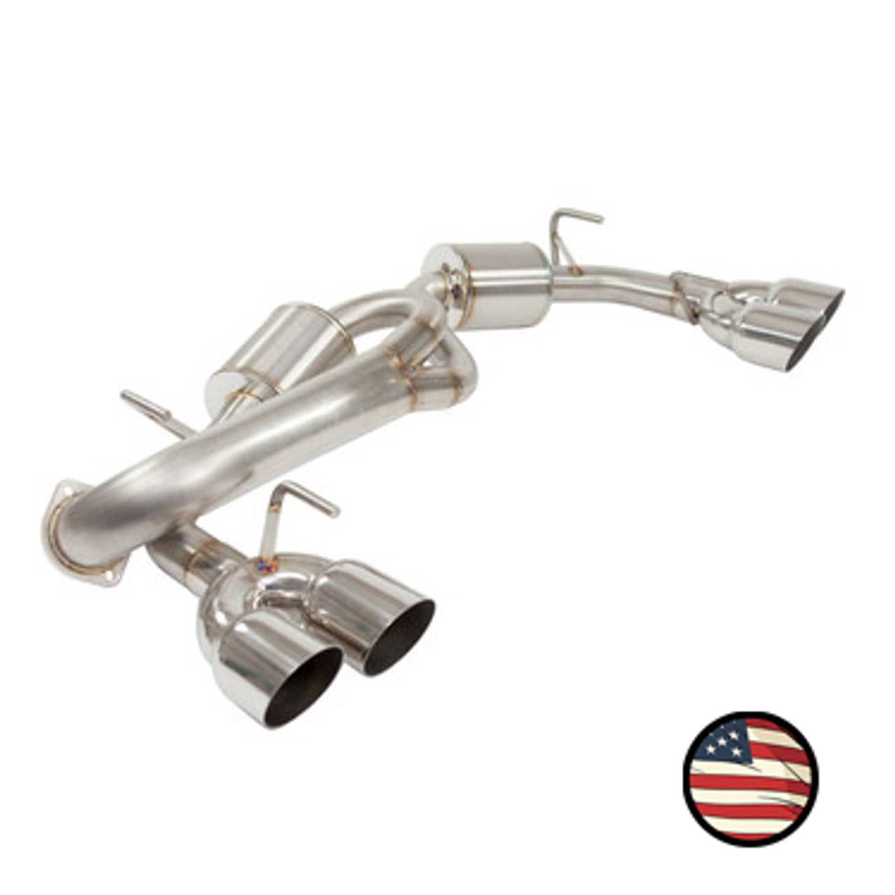 Nameless Axleback Exhaust - 5" Muffler - 3.5" Single Wall Tips - 2011-2014 WRX / 2008-2014 STi Hatchback