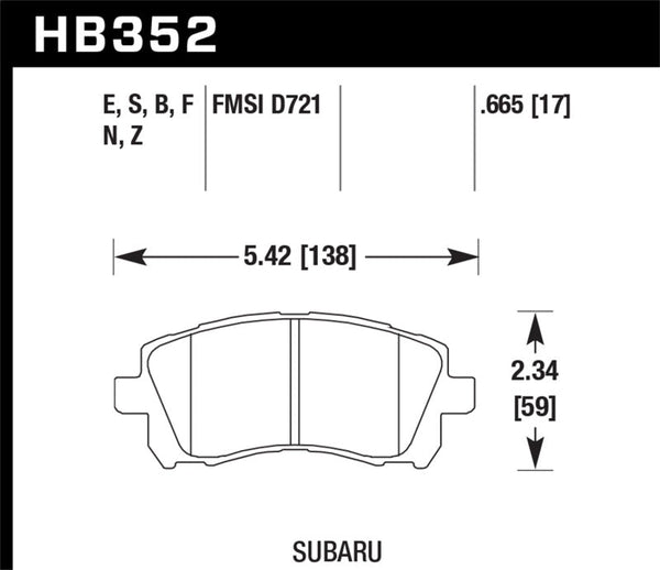 Hawk HPS Brake Pads - Front - 02-03 WRX