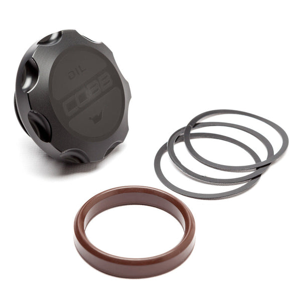 COBB DELRIN OIL CAP - BLACK - 04+ STI, 02+ WRX, 13+ BRZ, 03-13 FXT, 02-09 LGT, 05-09 OBXT