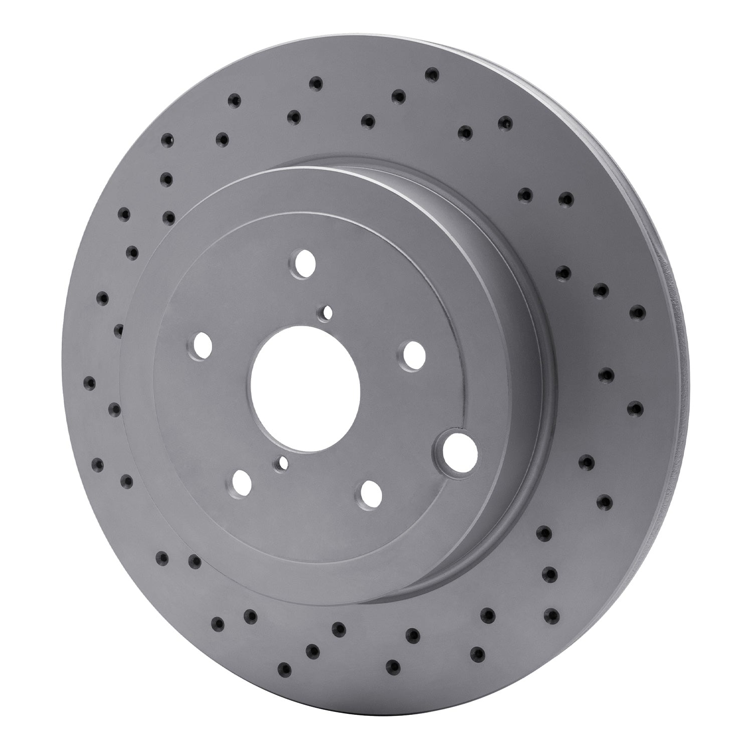 Dynamic Friction GEOSPEC Coated Rear Rotor - Drilled - 18-21 STI, 2024+ WRX TR/RS w/ Brembos