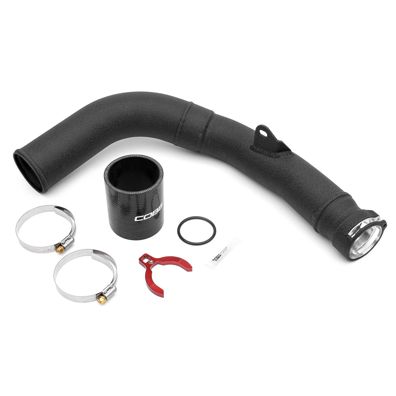 COBB Aluminum Charge Pipe Black - 2022+ WRX, 19-25 Ascent, 20-25 Outback XT, 20-25 Legacy XT