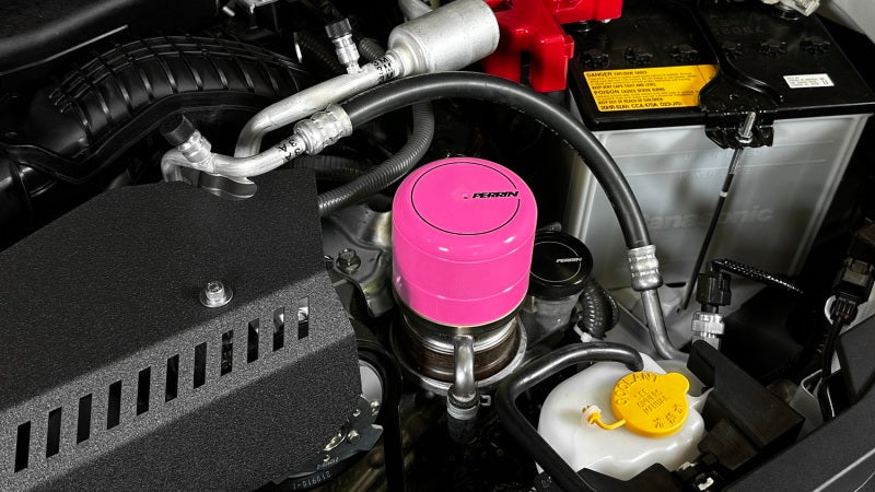 Perrin Oil Filter Cover - PINK - 2015-2021 WRX, 2022+ WRX 2013-2021 BRZ, 2022+ BRZ