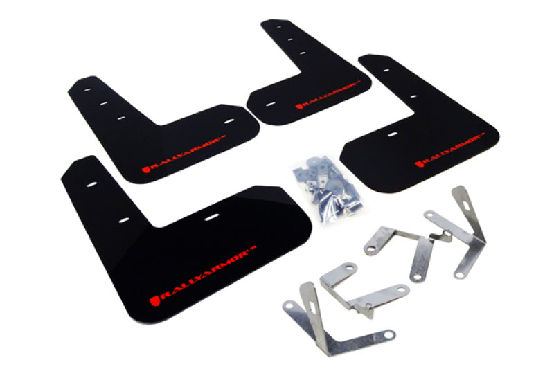 Rally Armor UR Mudflaps Black Urethane RED Logo - 2013-2021 BRZ