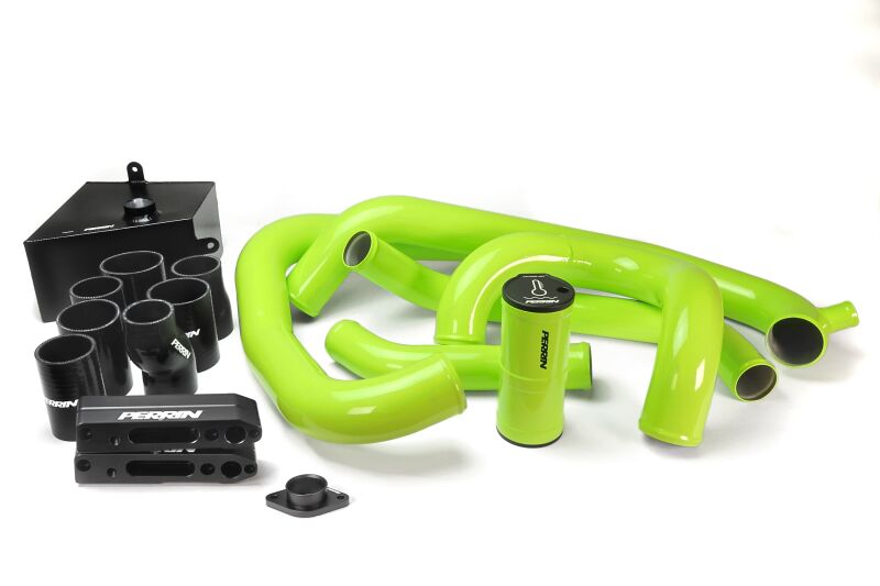 Perrin Front Mount Intercooler Boost Tube Kit - Neon Yellow - 2015-2021 WRX