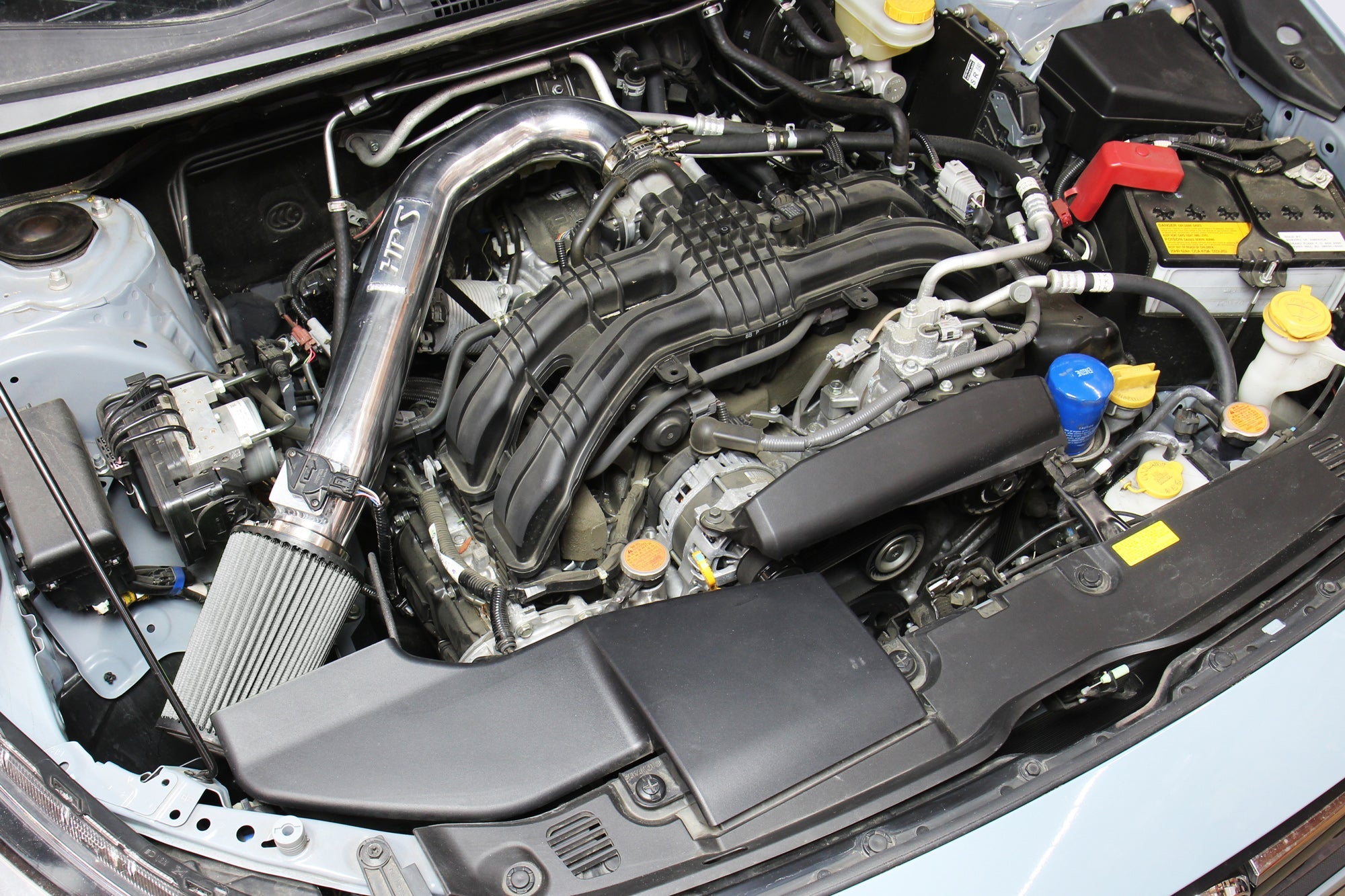 HPS Cold Air Intake Kit with Heat Shield Installed on Subaru 2017-2024 Impreza 2.0L Non Turbo, 827-684