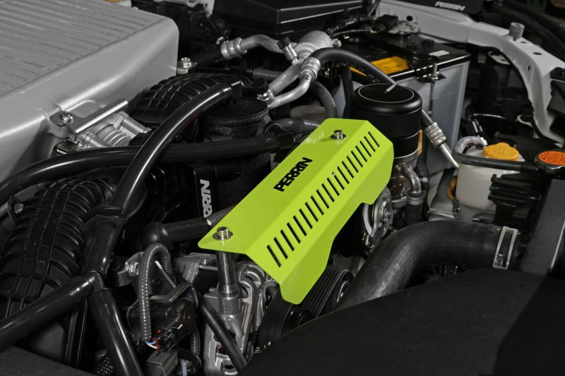 Perrin Pulley Cover Neon Yellow - 2022+ WRX, 2015-2025 Impreza,  2018-2025 Crosstrek, 2020-2025 Legacy Non Turbo, 2020-2025 Outback Non Turbo