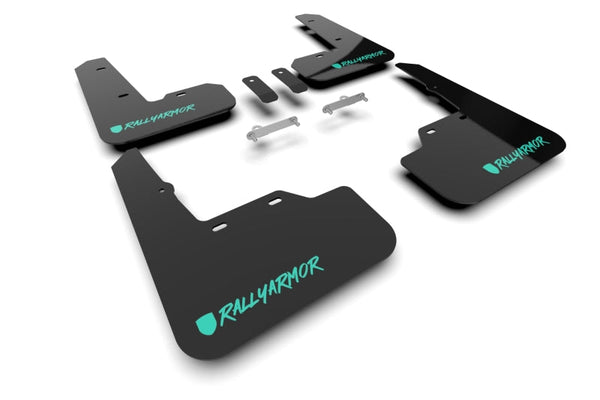 Rally Armor Black UR Mud Flap w/ New Era Teal Logo - 2022+ WRX