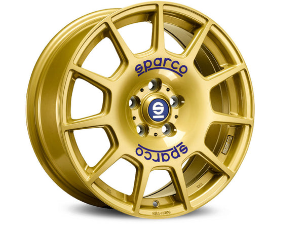 OZ SPARCO TERRA 17 X 7.5 +45 5 X 114.3 CB73.1 RALLY GOLD WITH BLACK LETTERING