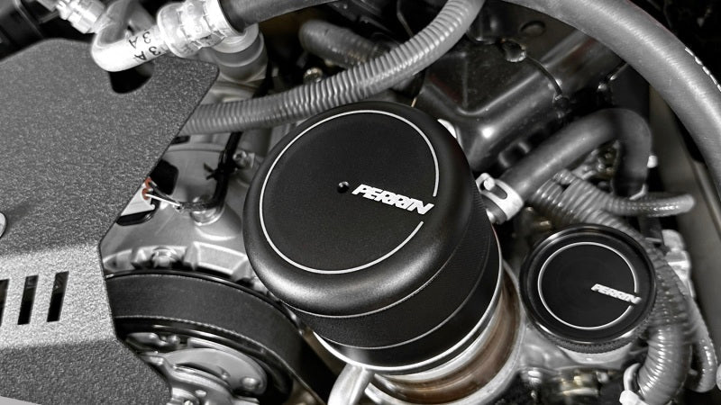 Perrin Oil Filter Cover - BLACK - 2015-2021 WRX, 2022+ WRX 2013-2021 BRZ, 2022+ BRZ