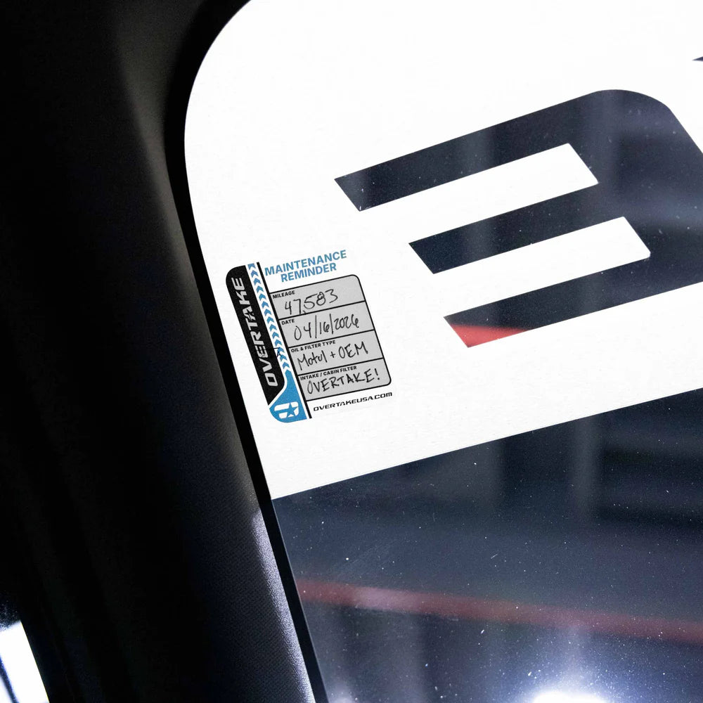 OVERTAKE Oil Change Reminder Sticker - 5 Pack