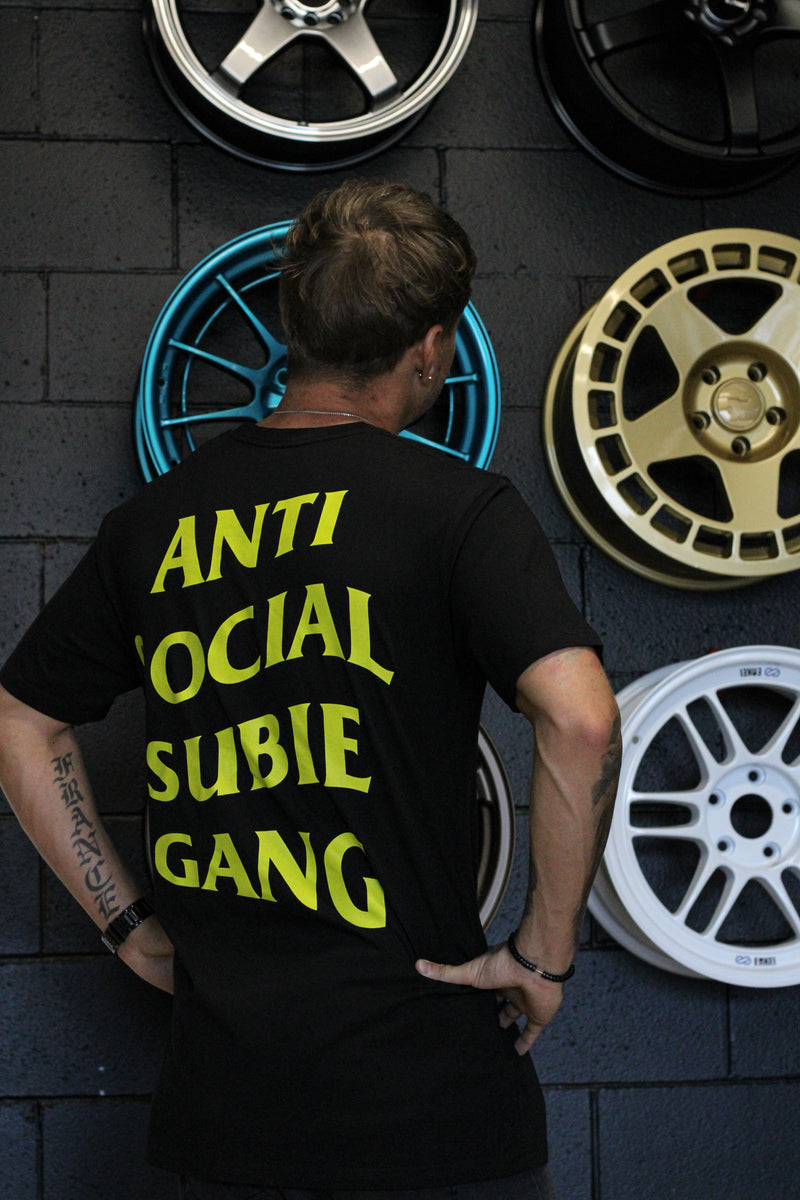 SSC PREMIUM T-SHIRT - ANTI SOCIAL - BLACK/ACID GREEN