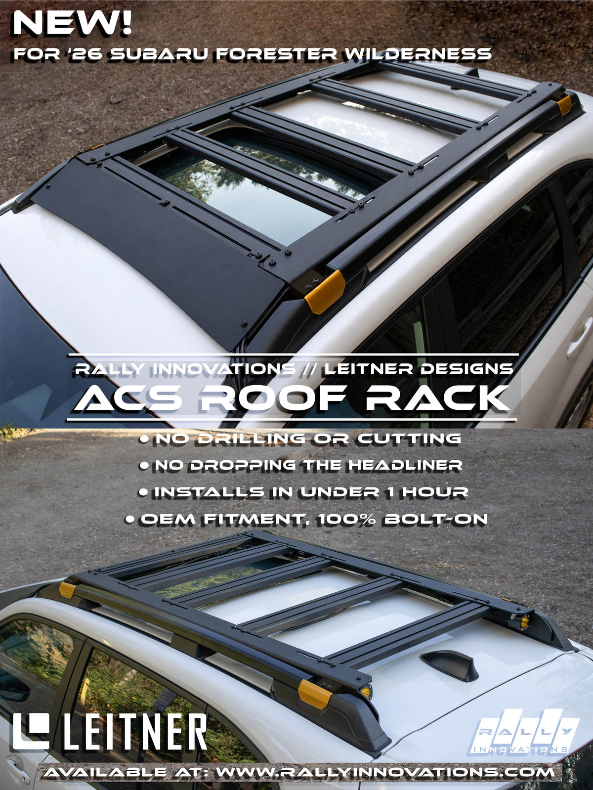Rally Innovations x Leitner Designs ACS Platform Roof Rack - 2026+ Subaru Forester Wilderness