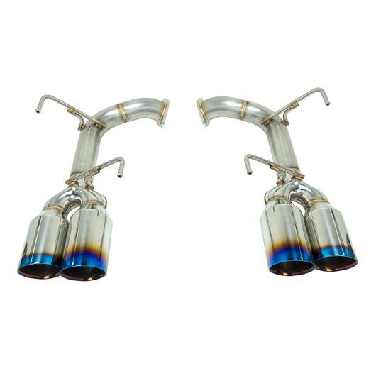 REMARK STAINLESS STEEL AXLE BACK EXHAUST - BURNT DOUBLE WALL 4 INCH TIPS - 2015-2021 WRX, 2015-2021 STI