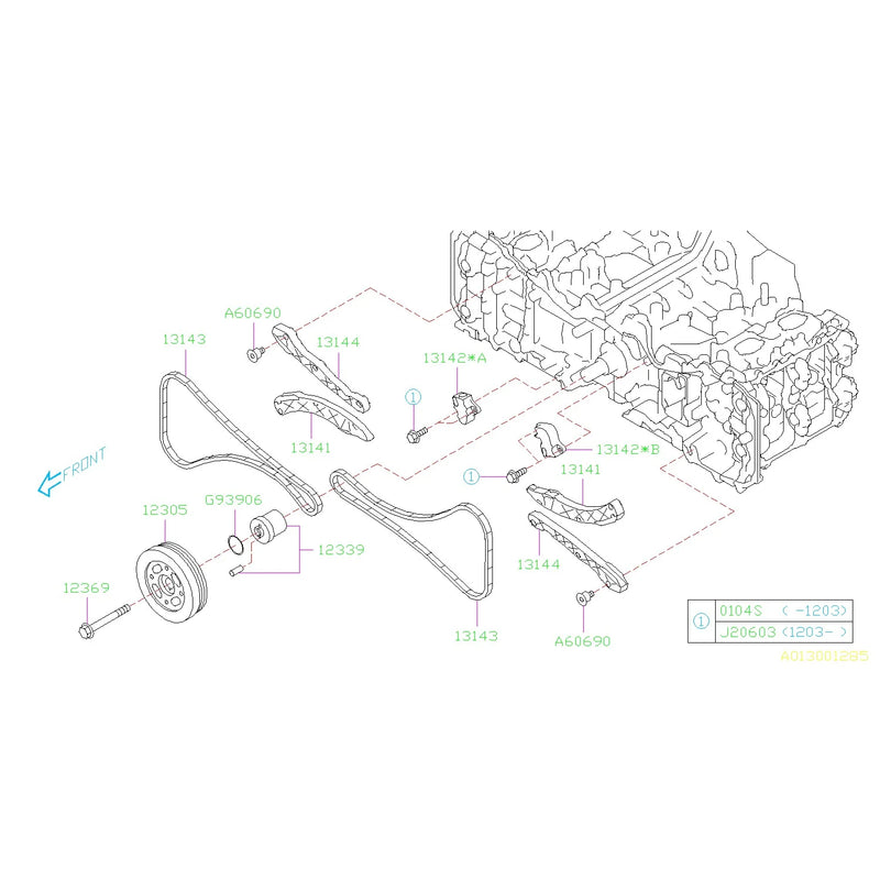 Subaru FA Motor Timing Chain Guides -2015-23 Subaru WRX, 13-23 BRZ