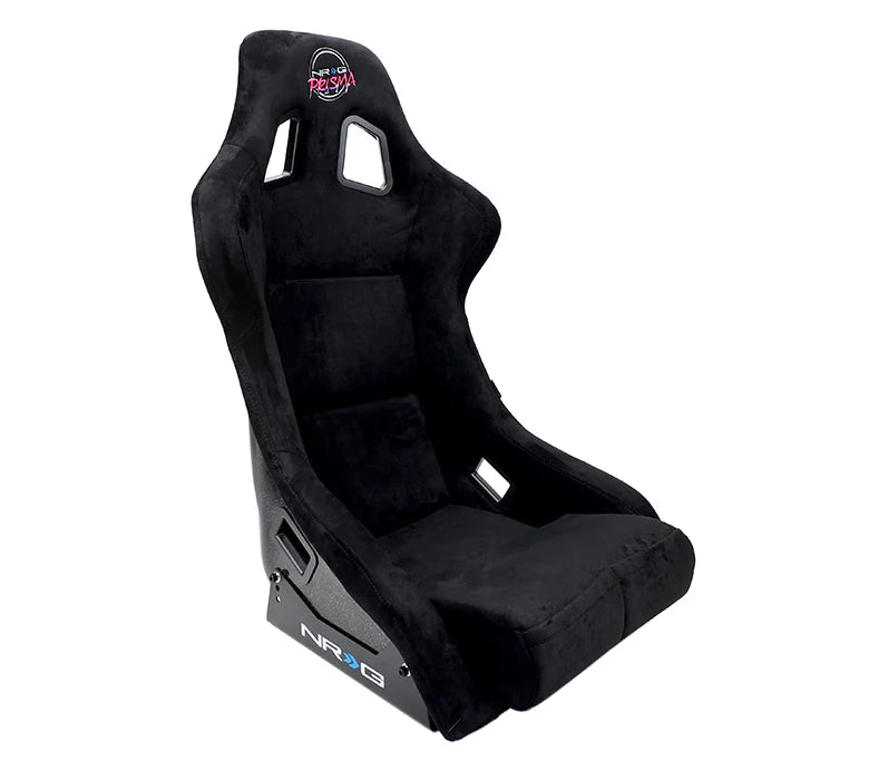 NRG FRP Bucket Seat PRISMA Edition w/Pearlized Back Black Alcantara - X Large