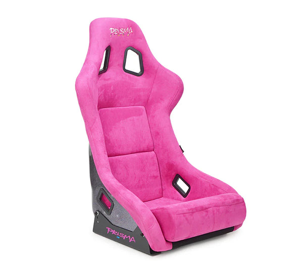 NRG FRP Bucket Seat PRISMA Edition W/ Pearlized Back Fushia Alcantara - Large