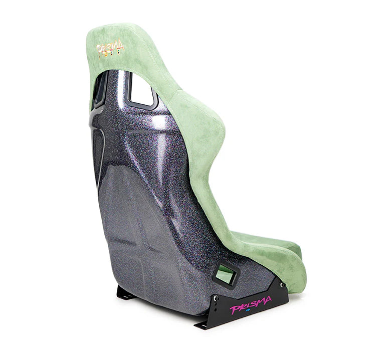 NRG FRP Bucket Seat PRISMA Edition W/ Pearlized Back Olive Alcantara - Large