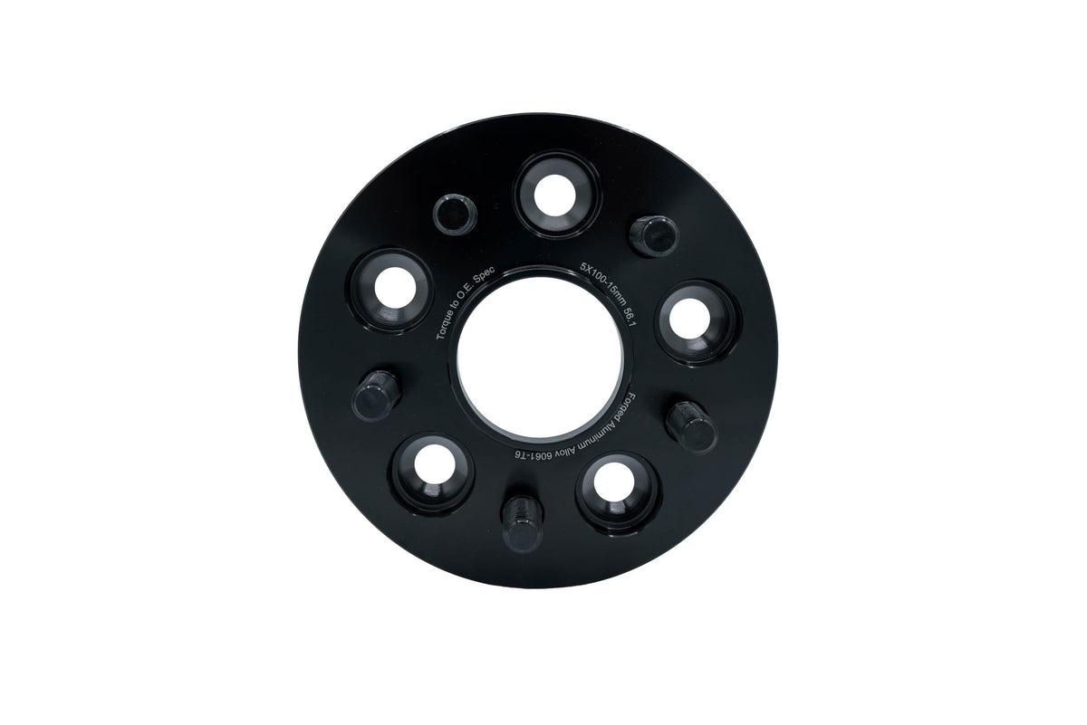 GrimmSpeed Hub-Centric Wheel Spacers - Pair - 15mm 5x100 Black - 2002-2014 WRX, 2004 STI - 2