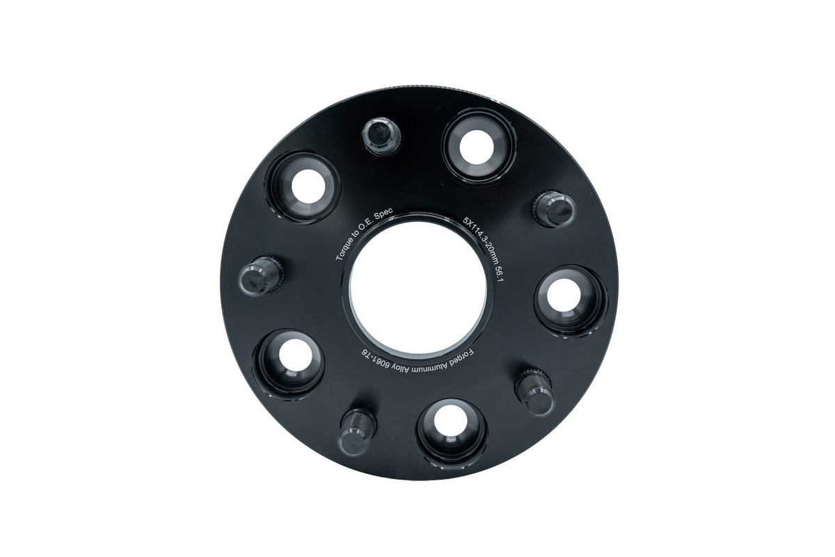 GrimmSpeed Hub-Centric Wheel Spacers - Pair - 20mm 5x114.3 Black - 2005-2021 STI, 2015+ WRX - 3