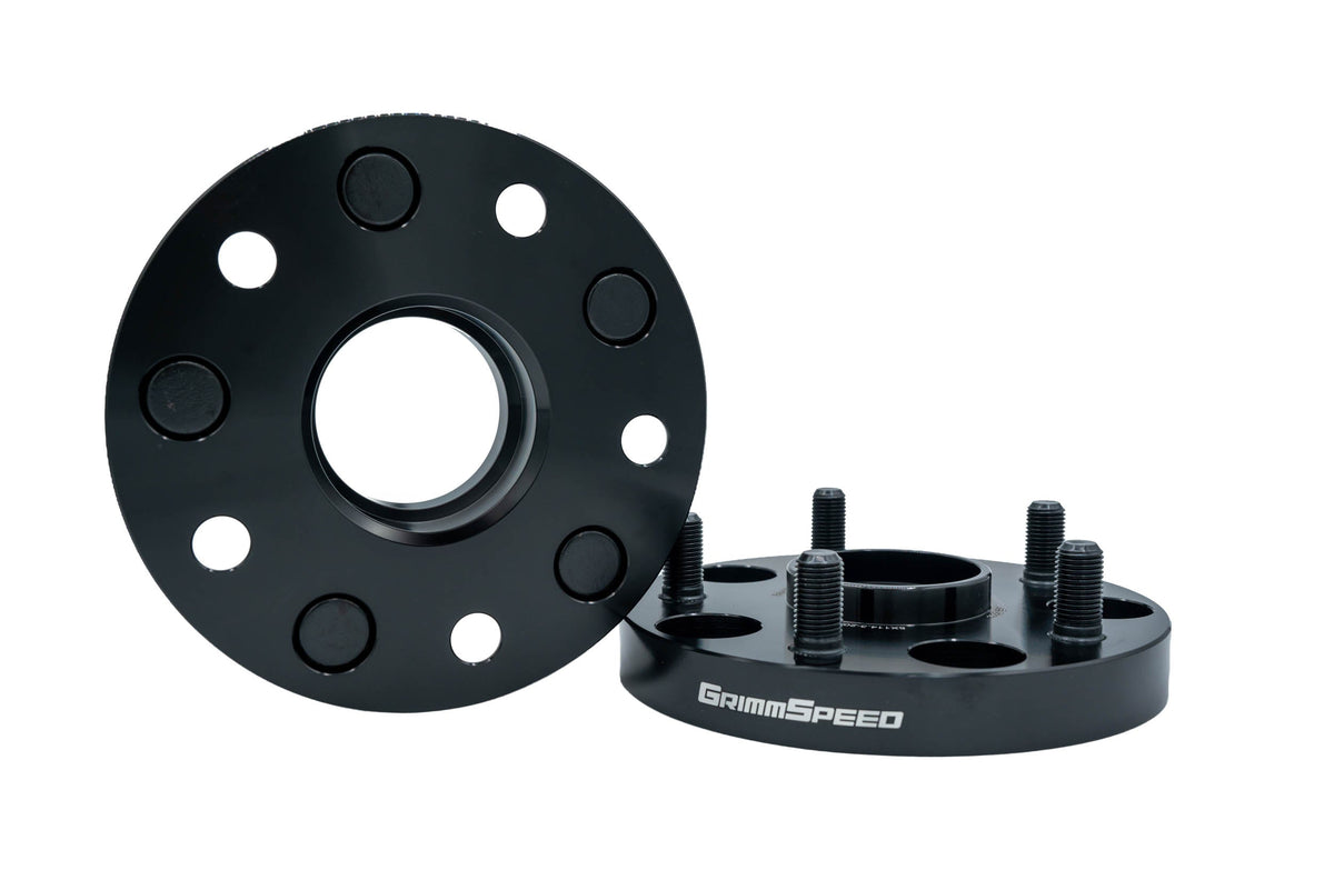 GrimmSpeed Hub-Centric Wheel Spacers - Pair - 20mm 5x114.3 Black - 2005-2021 STI, 2015+ WRX - 1