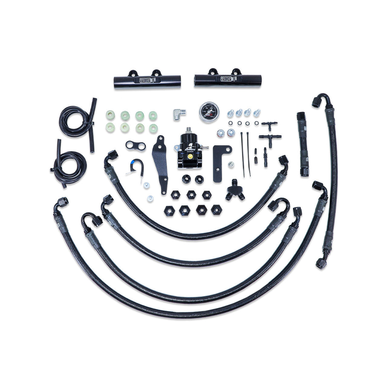 IAG PTFE Fuel System Kit w/ Aeromotive FPR, IAG Fuel Rails - 08-14 WRX, 08-21 STI