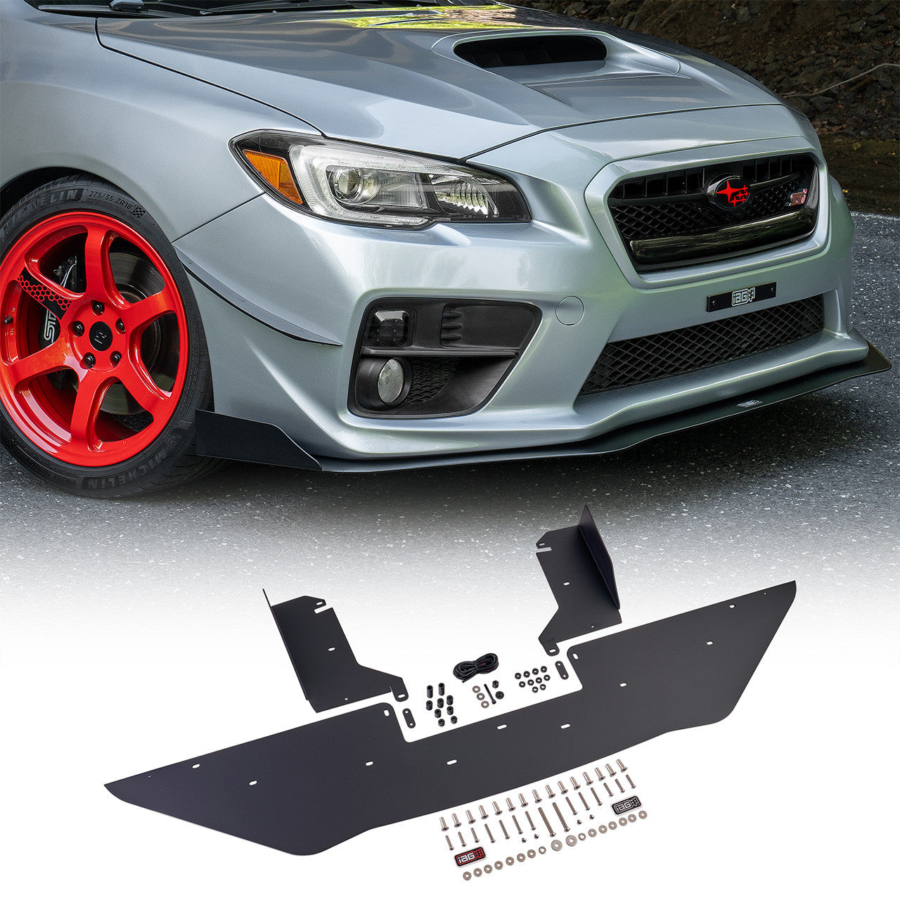 IAG Front Splitter with Bent Endplate Winglets - 2015-21 Subaru WRX & STI