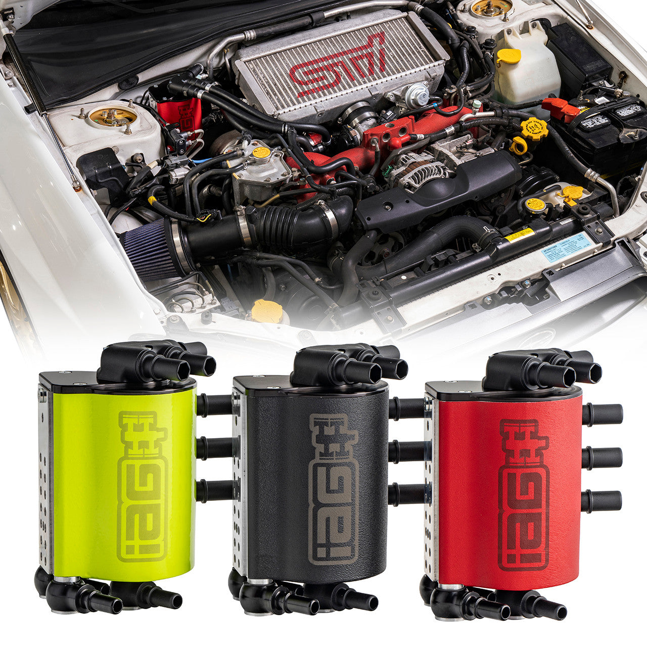 IAG PERFORMANCE STREET SERIES AIR-OIL SEPARATOR (NEW VERSION) - 02-07 WRX, 04-07 STI, 04-08 FXT