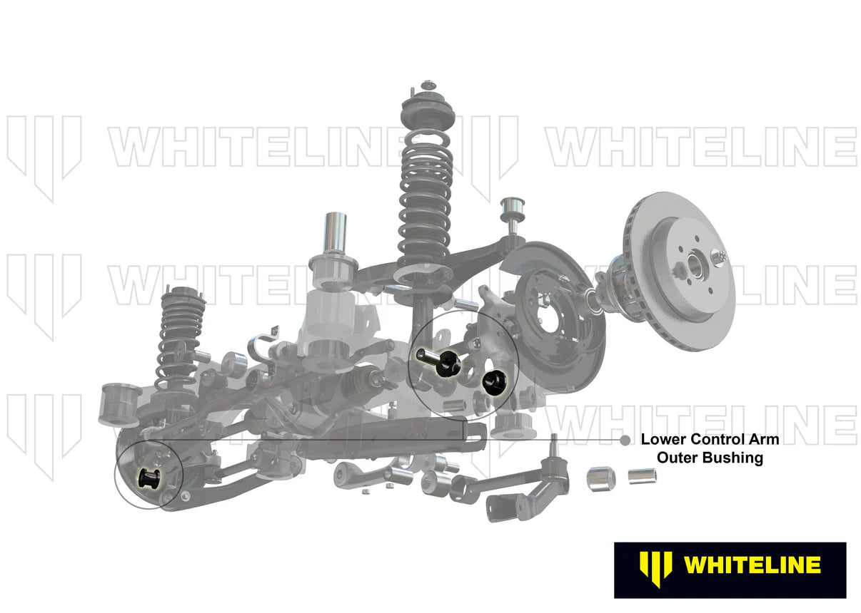 Whiteline Rear Control Arm Lower Outer Bushing 2008-2021 WRX, 2008-2021 STI, 2009-2013 FXT, 2013-2021 BRZ
