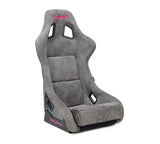 NRG FRP Bucket Seat PRISMA Edition W/ Pearlized Back Gun Metal Alcantara - Medium