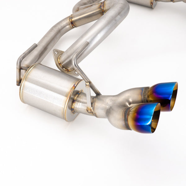 Nameless Axleback Exhaust - 5" Muffler - Quad Exit - 3" Double Wall Neochrome Tips - 2013-2017 Crosstrek
