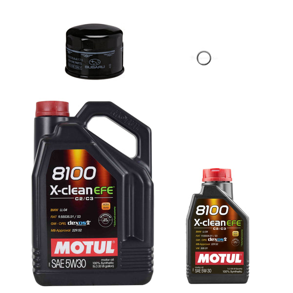 Motul 8100 5W30 X-Clean EFE Oil Change Kit Subaru WRX 2015-2021 / Forester XT 2014-2018