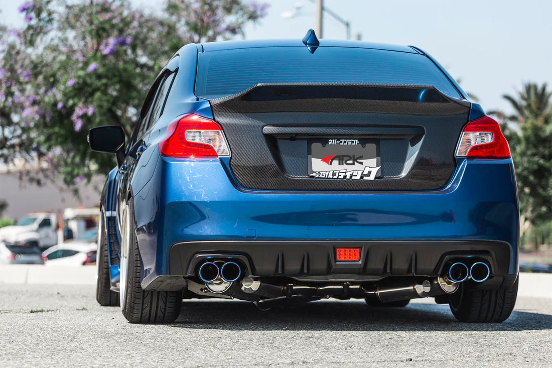 Speed Daddy Catback Exhaust Kit For 2015-2020 Subaru WRX/STI – 3 Inch Quad Round Tips, T-304 Stainless Steel, Dual Muffler