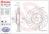 Brembo Premium Xtra Cross Drilled UV Coated Single Rotor - FRONT - 05-17 STI